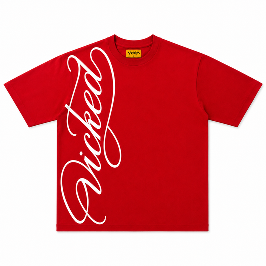 SCRIPT TEE (burgundy)