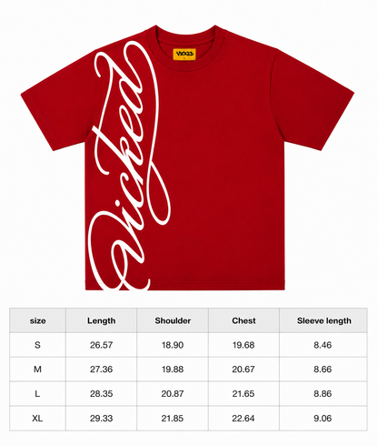 SCRIPT TEE (burgundy)