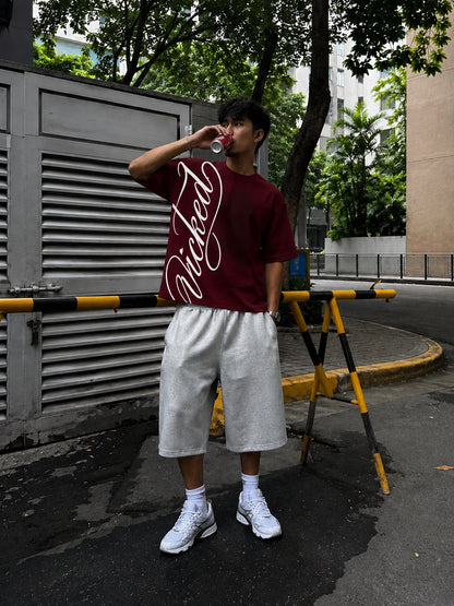 SCRIPT TEE (burgundy)